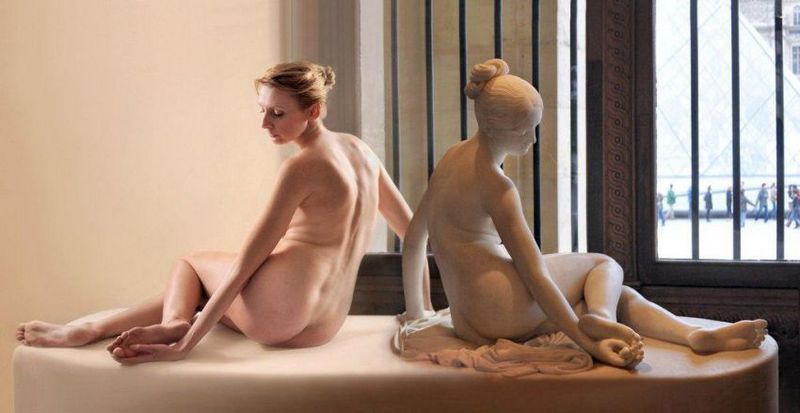Живые возбуждающие скульптуры в фотопроекте Николая Эндегора &laquo;Мрамор Лувра&raquo;